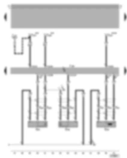 Wiring Diagram  VW BORA 2000 - Motronic control unit - engine speed sender - knock sensor 1 - knock sensor 2