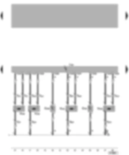 Wiring Diagram  VW BORA 2000 - Airbag control unit - side airbag igniter - rear side airbag crash sensor - curtain airbag igniter