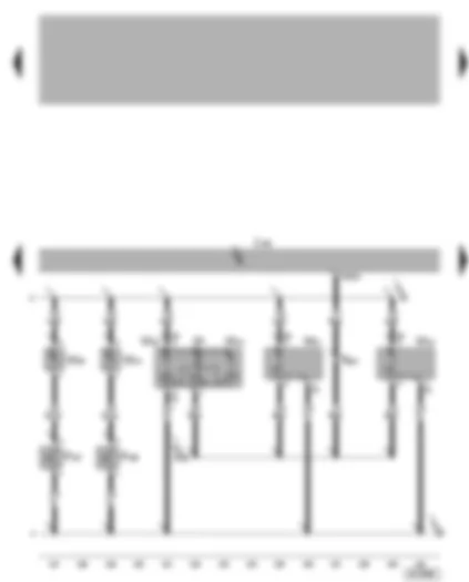 Wiring Diagram  VW BORA 2000 - Central locking and anti-theft alarm system control unit - front interior light - rear and front reading lights - illuminated vanity mirror (driver- and front passenger side)