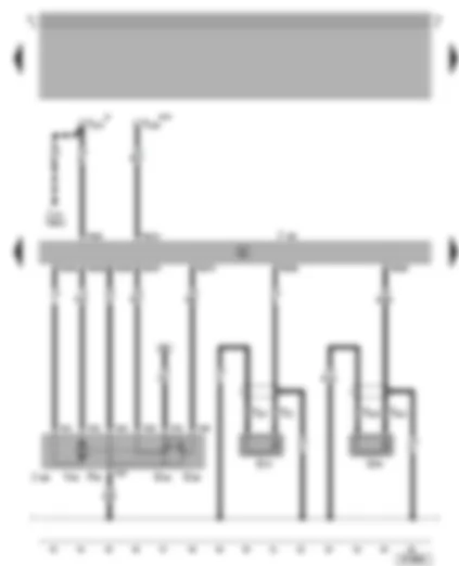 Wiring Diagram  VW BORA 2001 - Motronic control unit - throttle valve control unit - knock sensor I - knock sensor II