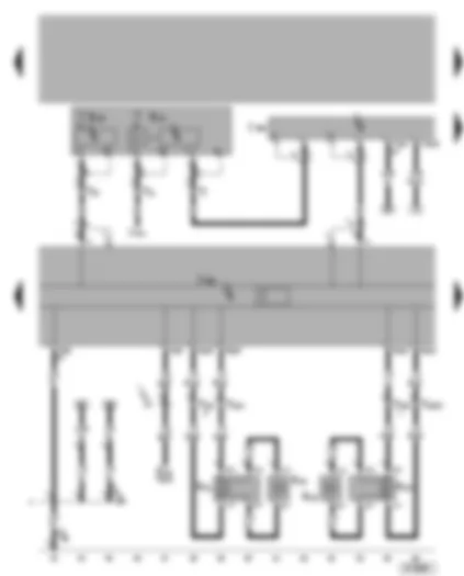 Wiring Diagram  VW BORA 2001 - Control unit with display for radio and navigation - traffic information control unit - front loudspeaker - radio - telephone and auxiliary heater aerial - navigation system aerial (GPS)