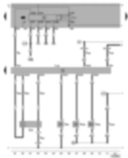 Wiring Diagram  VW BORA 2001 - Motronic control unit - lambda probe - activated charcoal filter system solenoid valve - intake manifold change-over valve - inlet camshaft timing adjustment valve - fuel pump relay