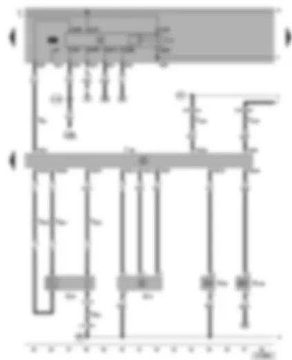 Wiring Diagram  VW BORA 2002 - Simos control unit - lambda probe - air mass meter - activated charcoal filter system solenoid valve - intake manifold change-over valve - fuel pump relay