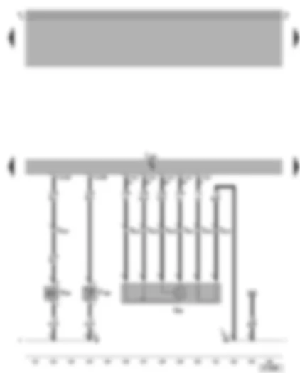 Wiring Diagram  VW BORA 2002 - Motronic control unit - lambda probe - map-controlled engine cooling system thermostat - active charcoal filter system solenoid valve