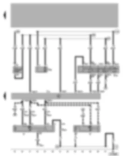 Wiring Diagram  VW BORA 2000 - Intermittent wiper switch - windscreen wiper motor - automatic intermittent wash/wipe relay - windscreen and rear window washer pump