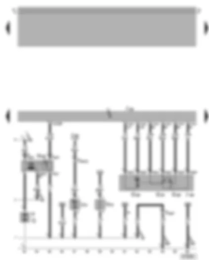 Wiring Diagram  VW BORA 2004 - Motronic control unit - ignition system - throttle valve module - heater element for crankcase breather - continued coolant circulation pump