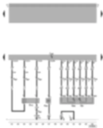 Wiring Diagram  VW BORA 2003 - Motronic control unit - accelerator position sender - lambda probe 2 after catalytic converter - activated charcoal filter system solenoid valve