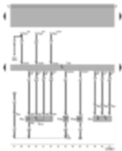 Wiring Diagram  VW BORA 2006 - Simos control unit - Hall sender - exhaust gas recirculation potentiometer - exhaust gas recirculation valve - variable intake manifold change-over valve - map-controlled engine cooling system thermostat