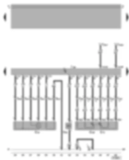 Wiring Diagram  VW BORA 2003 - Motronic control unit - accelerator position sender - lambda probe (upstream of catalytic converter) - active charcoal filter system solenoid valve