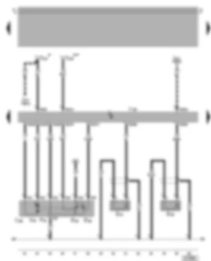 Wiring Diagram  VW BORA 2002 - Motronic control unit - throttle valve module - knock sensor 1 - knock sensor 2