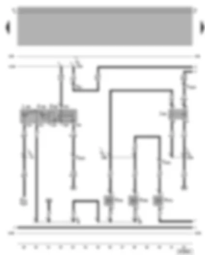 Wiring Diagram  VW BORA 2003 - Gas or petrol operating mode change-over switch - high pressure valve for gas mode - fuel tank shut-off valves - shut-off valve relay 1