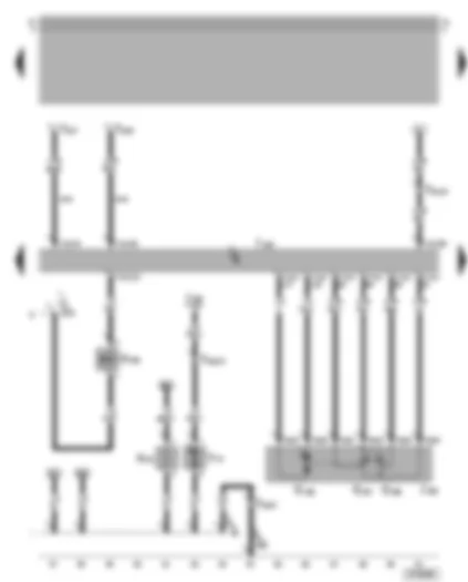 Wiring Diagram  VW BORA 2006 - Motronic control unit - throttle valve module - variable intake manifold change-over valve - continued coolant circulation pump - heater element for crankcase breather