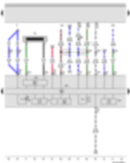 Wiring Diagram  VW BORA 2006 - Immobiliser reader coil - Rev. counter - Speedometer - Buzzer and gong - Control unit in dash panel insert - Immobiliser control unit - Convenience system central control unit - Immobiliser warning lamp - Trip counter