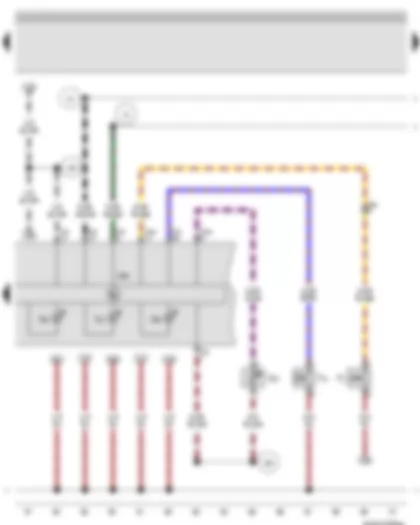 Wiring Diagram  VW BORA 2006 - Handbrake warning switch - Brake fluid level warning contact - Windscreen washer fluid level sender - Control unit in dash panel insert - Left turn signal warning lamp