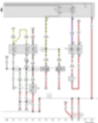 Wiring Diagram  VW BORA 2006 - Airbag coil connector and return ring with slip ring - Horn plate - Horn or dual tone horn - Dual tone horn relay - Glove compartment light - Number plate light - Connection (dual tone horn) - in dash panel wiring harness