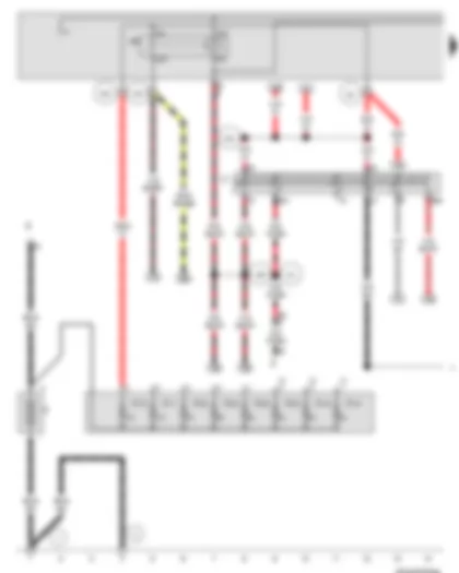 Wiring Diagram  VW BORA 2002 - Battery - Ignition/starter switch - X-contact relief relay