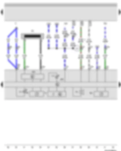 Wiring Diagram  VW BORA 2001 - Immobiliser reader coil - Rev. counter - Speedometer - Buzzer and gong - Control unit in dash panel insert - Immobiliser control unit - Immobiliser warning lamp - Trip counter