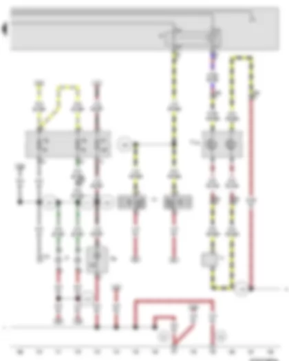 Wiring Diagram  VW BORA 2002 - Airbag coil connector and return ring with slip ring - Horn plate - Horn or dual tone horn - Dual tone horn relay - Glove compartment light - Number plate light - Connection (dual tone horn) - in dash panel wiring harness