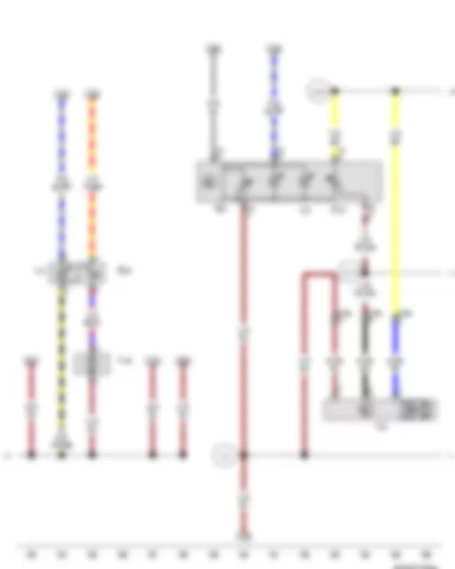 Wiring Diagram  VW BORA 2002 - Switch and instrument illumination regulator - Left headlight range control motor - Tank filler flap locking motor