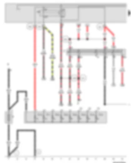 Wiring Diagram  VW BORA 2008 - Battery - Ignition/starter switch - X-contact relief relay