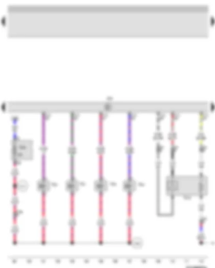 Wiring Diagram  VW BORA 2005 - Lambda probe after catalytic converter - Motronic control unit - Injector - cylinder 1 - Injector - cylinder 2 - Injector - cylinder 3 - Injector - cylinder 4