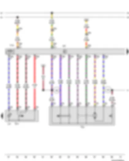 Wiring Diagram  VW BORA 2007 - Window regulator switch in front passenger door - Front passenger side central locking lock unit - Front passenger door control unit - Front passenger side window regulator motor