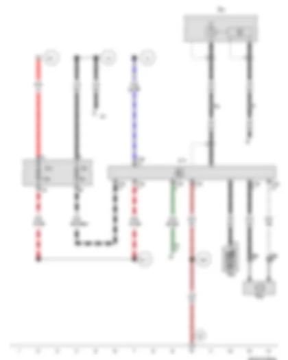 Wiring Diagram  VW BORA 2002 - Mobile telephone operating electronics control unit - Telephone microphone - Radio and telephone aerial - Mobile telephone