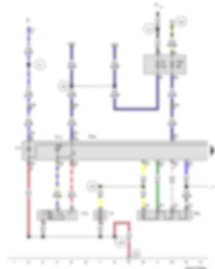 Wiring Diagram  VW BORA 2008 - Fresh air blower switch - Fresh air and air recirculation flap switch - Fresh air blower - Fresh air and air recirculation flap control motor