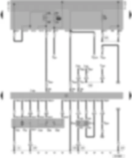 Wiring Diagram  VW CADDY PICKUP 1998 - 1AV control unit - throttle valve module - intake air temperature and manifold pressure sender - self-diagnosis connection