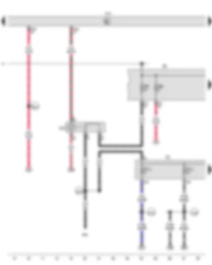 Wiring Diagram  VW CADDY 2012 - Terminal 15 voltage supply relay - Onboard supply control unit - Fuse holder B - Fuse holder C