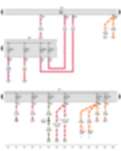 Wiring Diagram  VW CADDY 2012 - Onboard supply control unit - Fuse holder B - Fuse holder C