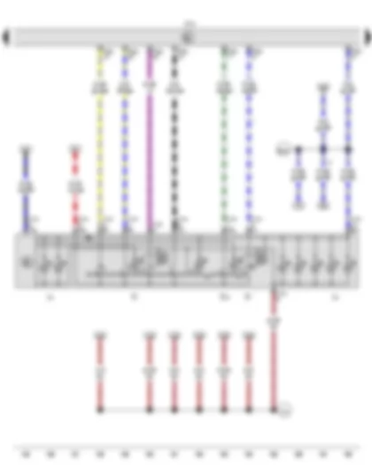 Wiring Diagram  VW CADDY 2011 - Light switch - Fog light switch - Rear fog light switch - Onboard supply control unit