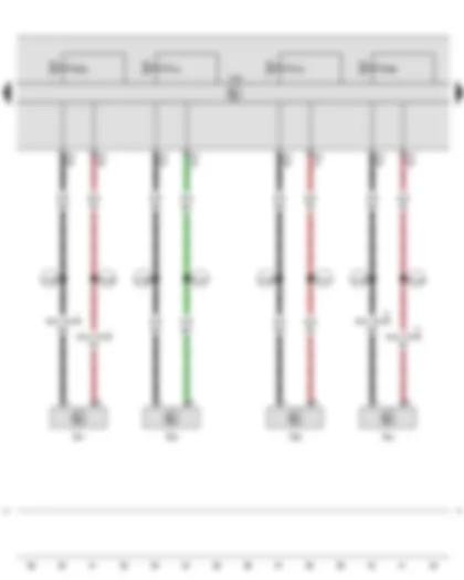 Wiring Diagram  VW CADDY 2012 - Rear right speed sensor - Front right speed sensor - Rear left speed sensor - Front left speed sensor - ABS control unit