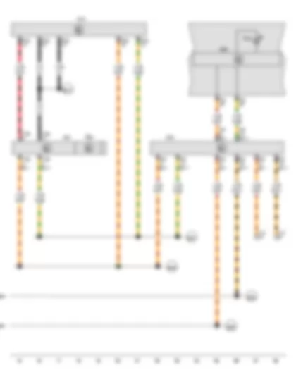 Wiring Diagram  VW CADDY 2012 - Steering angle sender - Control unit in dash panel insert - Onboard supply control unit - Steering column electronics control unit - Data bus diagnostic interface - Electromechanical power steering warning lamp