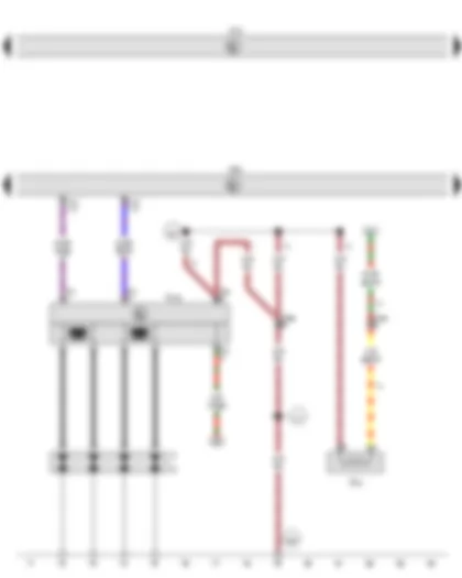 Wiring Diagram  VW CADDY 2011 - Onboard supply control unit - Engine control unit - Heater element for crankcase breather - Ignition transformer - Spark plugs