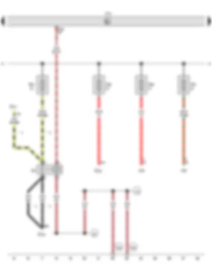 Wiring Diagram  VW CADDY 2012 - X-contact relief relay - Onboard supply control unit - Fuse 4 in fuse holder A - Fuse 5 in fuse holder A - Fuse 6 in fuse holder A - Fuse 7 in fuse holder A