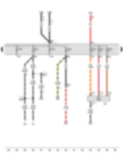 Wiring Diagram  VW CADDY 2014 - Fuse 30 on fuse holder C - Fuse 31 on fuse holder C - Fuse 32 on fuse holder C - Fuse 33 on fuse holder C - Fuse 40 on fuse holder C - Fuse 41 on fuse holder C - Fuse 42 on fuse holder C