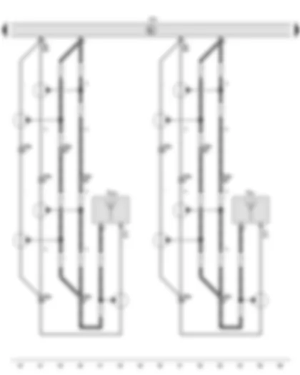 Wiring Diagram  VW CADDY 2011 - Control unit with display for radio and navigation - Radio aerial 2 - Radio aerial