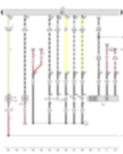 Wiring Diagram  VW CADDY 2015 - Onboard supply control unit - Left fog light bulb - Left cornering light bulb - Left daytime running light bulb - Left side light bulb - Front left turn signal bulb - Left turn signal repeater bulb - Left headlight dipped beam bulb - Left headlight main beam bulb - Left headlight range control motor