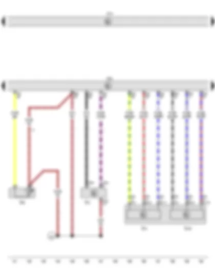 Wiring Diagram  VW CADDY 2013 - Accelerator position sender - Radiator outlet coolant temperature sender - Accelerator position sender 2 - Onboard supply control unit - Engine control unit