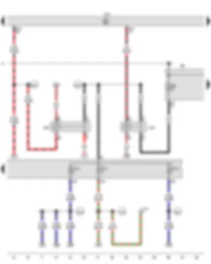 Wiring Diagram  VW CADDY 2013 - Terminal 15 voltage supply relay - Onboard supply control unit - Terminal 50 voltage supply relay - Fuse holder B - Fuse 10 on fuse holder C - Fuse 14 on fuse holder C - Fuse 16 on fuse holder C