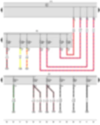 Wiring Diagram  VW CADDY 2004 - Onboard supply control unit - Fuse holder B - Fuse holder C