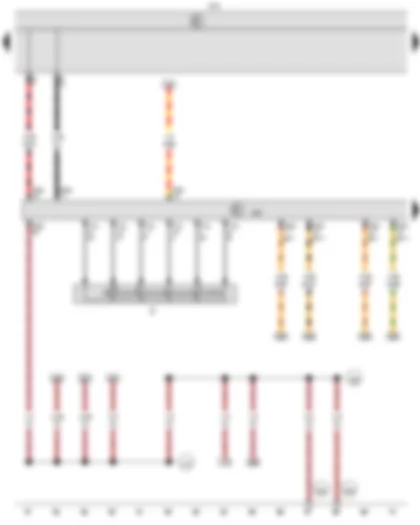 Wiring Diagram  VW CADDY 2004 - Ignition/starter switch - Onboard supply control unit - Steering column electronics control unit