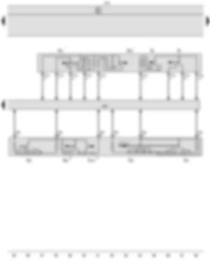 Wiring Diagram  VW CADDY 2005 - Turn signal switch - Headlight dipper and flasher switch - Intermittent wiper switch - Washer pump switch (automatic wash/wipe and headlight washer system) - Cruise control system switch - Multifunction display call-up button - Cruise control system (CCS) SET button - Onboard supply control unit - Steering column electronics control unit