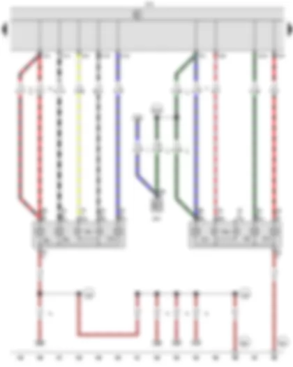 Wiring Diagram  VW CADDY 2005 - Onboard supply control unit - Left tail light and rear fog light bulb - Right tail light and rear fog light bulb