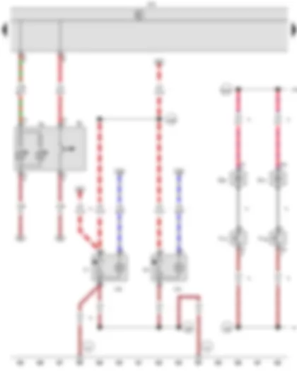 Wiring Diagram  VW CADDY 2004 - Hazard warning light switch - Onboard supply control unit - Cigarette lighter - Front passenger side illuminated vanity mirror - Driver side illuminated vanity mirror