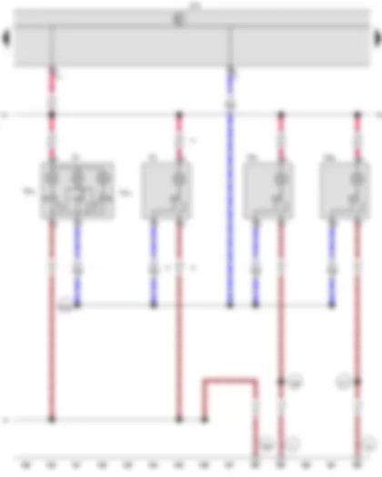 Wiring Diagram  VW CADDY 2004 - Onboard supply control unit - Front interior light - Front passenger reading light - Driver side reading light - Rear left interior light - Rear right interior light