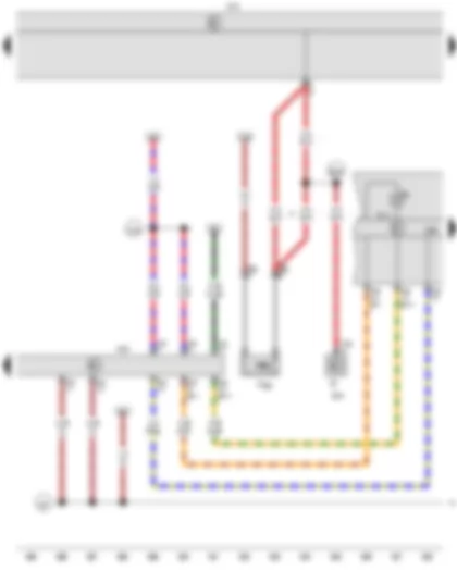 Wiring Diagram  VW CADDY 2005 - Bonnet contact switch - Control unit in dash panel insert - Onboard supply control unit - Data bus diagnostic interface - Bonnet open warning lamp