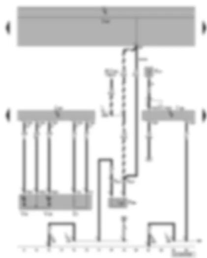 Wiring Diagram  VW CADDY 2004 - Front passenger door control unit - convenience system central control unit - bonnet contact switch - front passenger side mirror adjustment motor - front passenger side heated exterior mirror