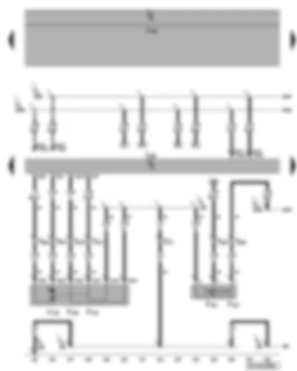 Wiring Diagram  VW CADDY 2004 - Convenience system central control unit - rear wing doors lock unit - rear lid central locking switch - left luggage compartment light switch and door contact switch